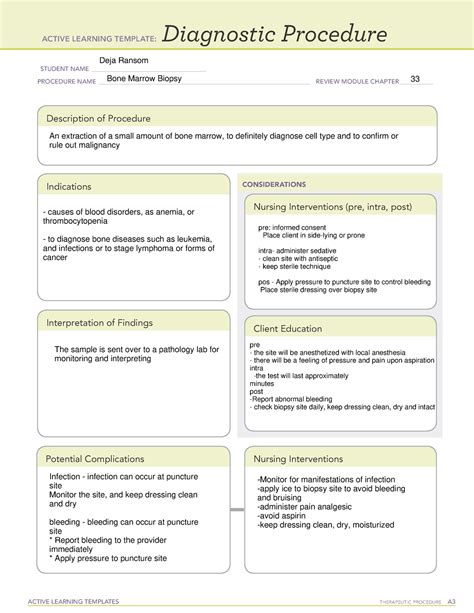 Bone marrow biopsy - Atl - ACTIVE LEARNING TEMPLATES THERAPEUTIC ...