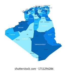 Algeria Map Cities Regions Vector Illustration Stock Vector (Royalty Free) 1711296286 | Shutterstock