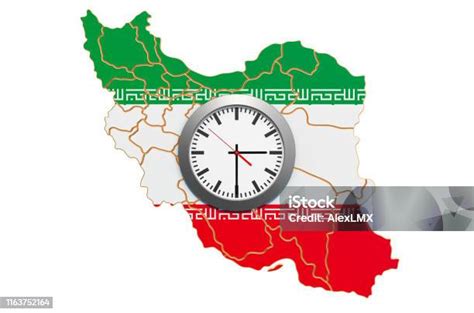 Time Zones In Iran Concept 3d Rendering Isolated On White Background ...