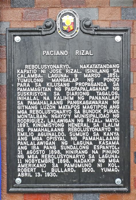 National Registry of Historic Sites and Structures in the Philippines: Paciano Rizal