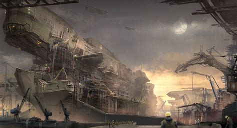 ArtStation - Shipyard, Ricardo Lima Environmentally Friendly Living, Cyberpunk City, Game ...