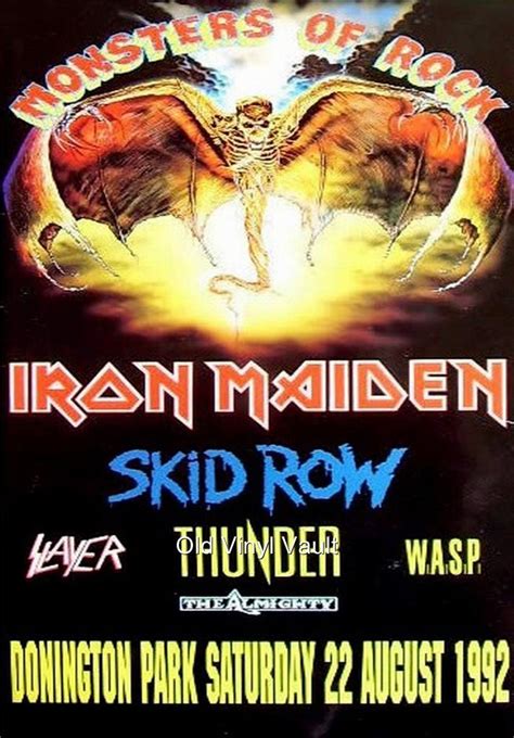 Iron Maiden-Monsters Of Rock Donington Park UK August 22nd 1992 concert poster | eBay