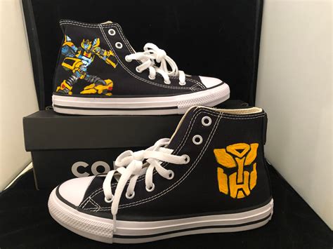 Transformers Shoes Bumblebee Transformer Painted Shoes Custom | Etsy