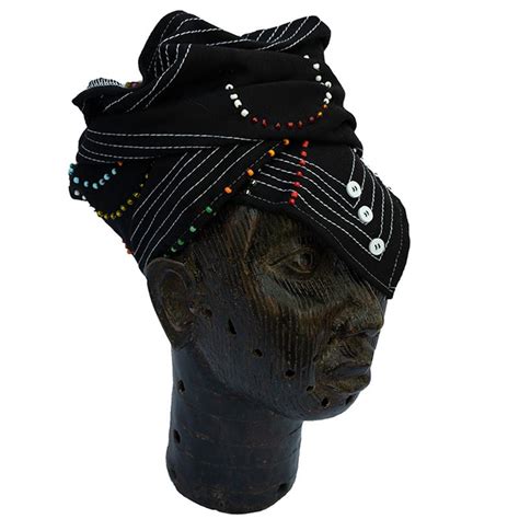 Xhosa Beaded Head Wrap Black - Multi colored beads — Luangisa African ...