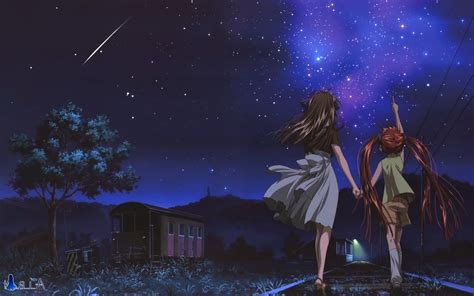 anime night stars shooting stars air anime wallpaper - Coolwallpapers.me!