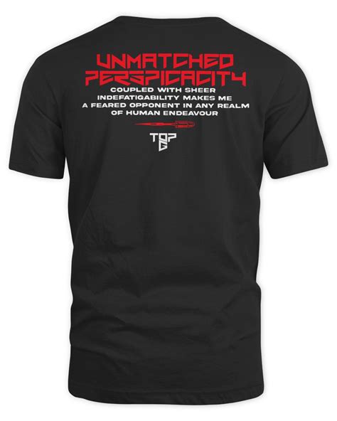 Top G Andrew Tate Merch Unmatched Perspicacity Shirt | Muffiz