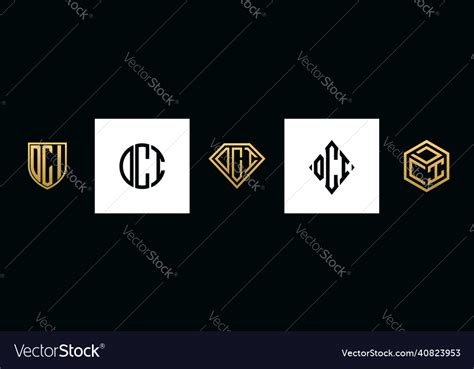 Initial letters dci logo designs bundle Royalty Free Vector