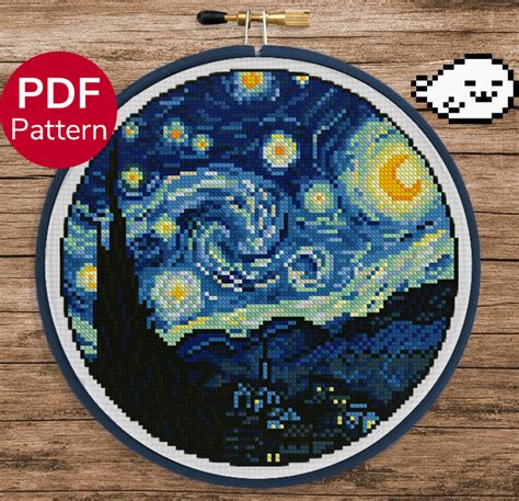 Starry Night - Van Gogh - Cross Stitch Pattern – Harp Seal Crafts