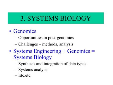 PPT - 3. SYSTEMS BIOLOGY PowerPoint Presentation, free download - ID:284503