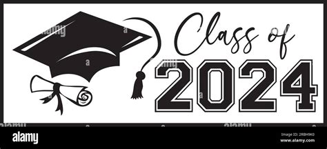 Class of 2024 Banner with Diploma and Graduation Cap Stock Vector Image ...