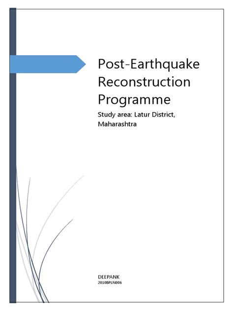 The Latur Post Earthquake Reconstrcuction | PDF | Earthquake ...