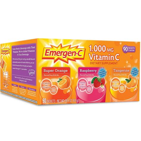 Emergen-C Variety Pack Dietary Supplement Drink Mix with 1000mg Vitamin ...