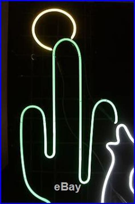 5 Ft Vtg Southwestern Neon Sign Coyote Wolf Howl Cactus Bar Hotel Light Arizona | Vintage Neon Signs