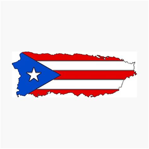 "Puerto Rico Map with Puerto Rican Flag" Photographic Print for Sale by ...