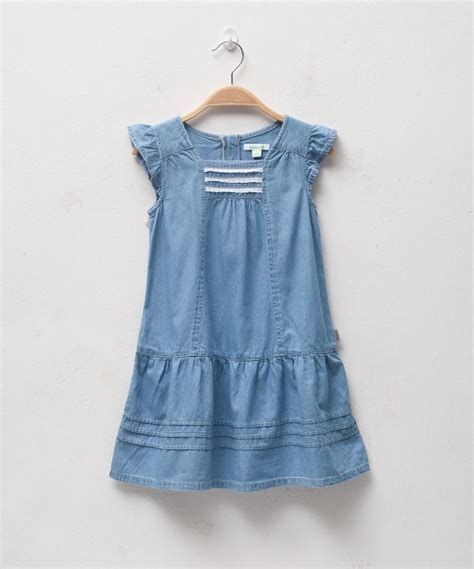 bossini Online Shop - Shop Kids Girls - Dresses - Flounced Sleeve Denim Dress | Kids dresses ...