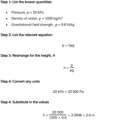 Pressure in a Liquid | AQA GCSE Physics Revision Notes 2018