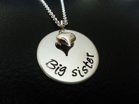 Big Sister Necklace Little Sister Big Sis Gift Personalized Necklace ...