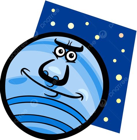 Funny Neptune Planet Cartoon Illustration Concept Astronomy Space ...