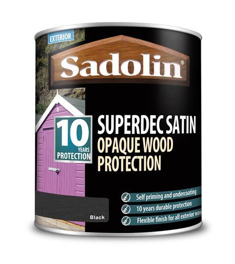 Sadolin Superdec Satin Opaque Wood Protection Black 1L [MPPSSD4]