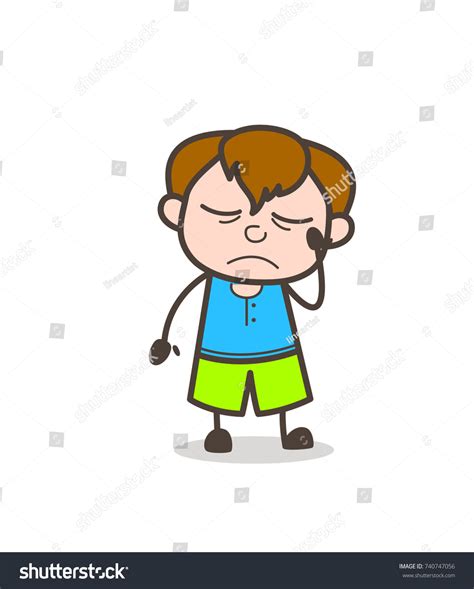 Sad Kid Face Cute Cartoon Boy Stock Vector (Royalty Free) 740747056 | Shutterstock