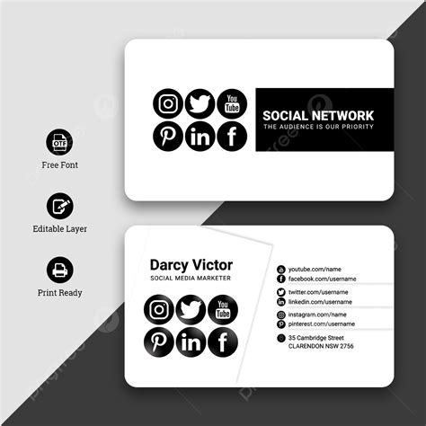 Social Media Marketer Business Card Template Download on Pngtree