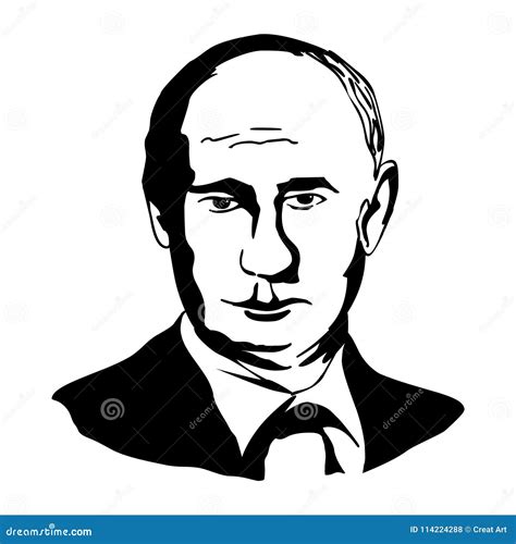 Vladimir Putin.Vector Portrait of Vladimir Putin Editorial Stock Photo ...