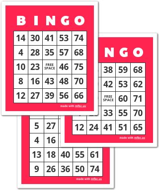 Free Printable and Virtual Number Bingo Card Generator