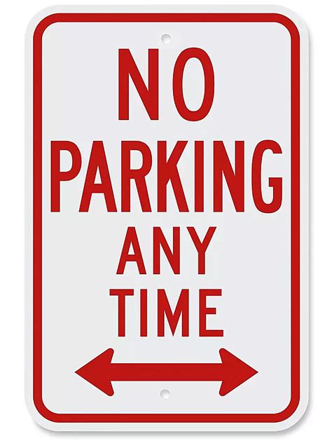 "No Parking Any Time" Sign - 12 x 18" H-8136 - Uline