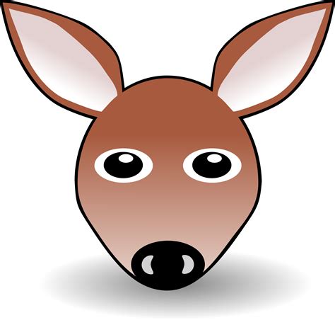 Clipart - Funny Fawn Face Brown Cartoon