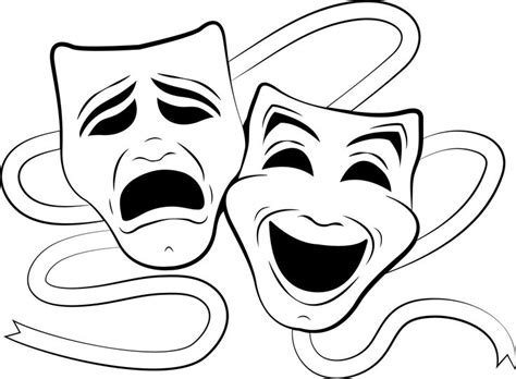 Image result for theatre masks silhouette | Drama masks, Theatre masks, Sketch background