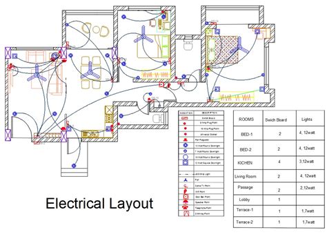 Interior Electrical layout design - Cadbull