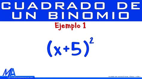 Cuadrado de un binomio | Ejemplo 1 - YouTube