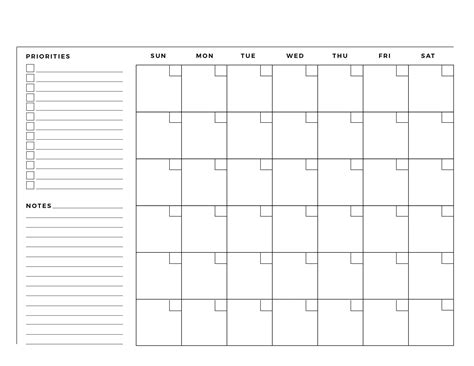 Blank Calendar