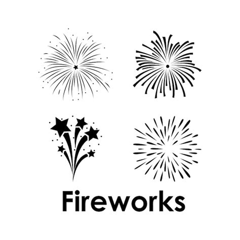 Fireworks Silhouette Vector