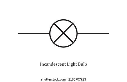 Schematic Light Bulb Electrical Symbol Light Stock Vector (Royalty Free) 1302260818 | Shutterstock