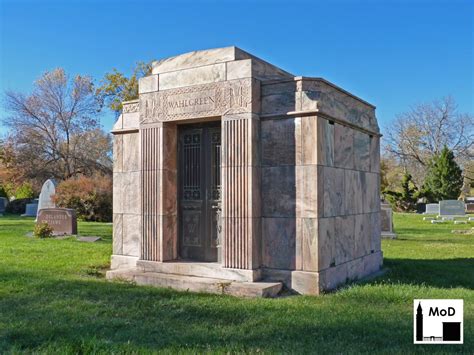 The Wahlgreen mausoleum was built using Georgia pink marble. Fairmount Cemetery - Denver, CO ...