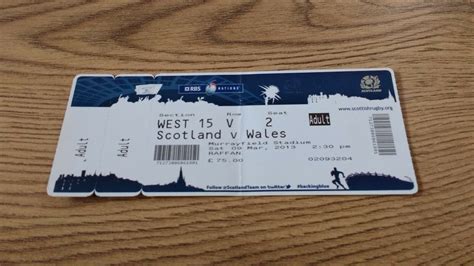 Scotland v Wales 2013 Rugby Ticket - Rugbyreplay