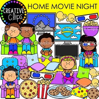 Home Movie Night Clipart {Movie Clipart, Theater, Cinema} | TPT