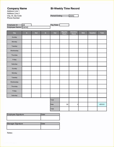 Free Timesheet Template for Mac Of Time Card Template | Heritagechristiancollege