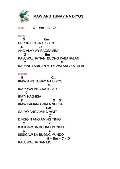 Katapatan Mo O Diyos Lyrics And Chords - mo piraso