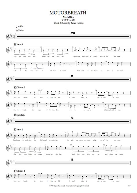 Motorbreath Tab by Metallica (Guitar Pro) - Full Score | mySongBook