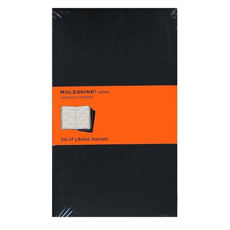 Moleskine Cahier Journals Black, Ruled 5 In. X 8 1/4 In. Pack Of 3, 80 ...