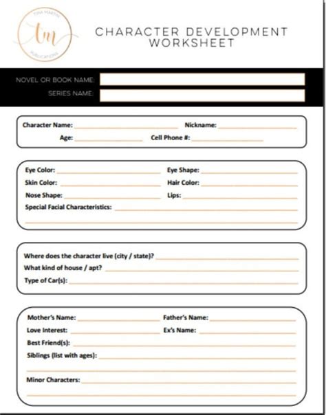 Character Development Worksheet — db-excel.com