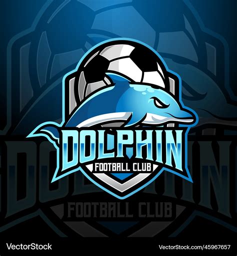 Dolphin mascot football soccer club team logo Vector Image