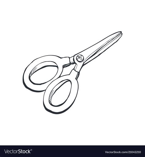 Scissors sketch isolated Royalty Free Vector Image