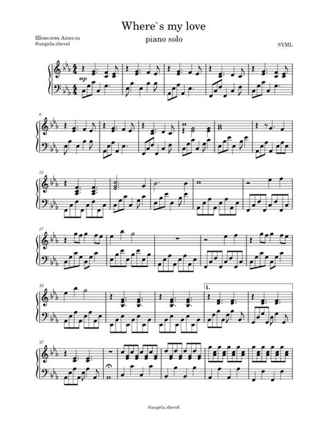 Where's My Love - SYML Sheet music for Piano (Solo) Easy | Musescore.com