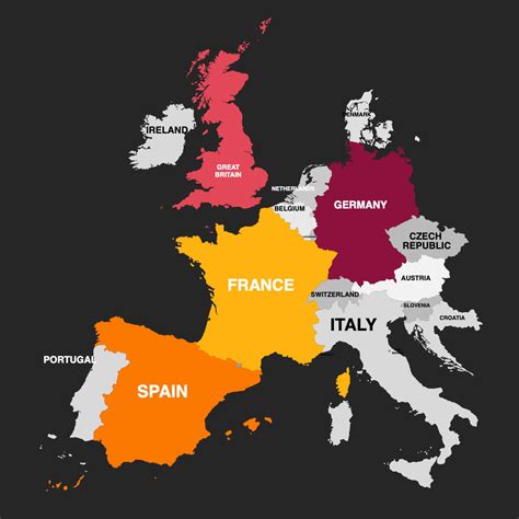 Western Europe infographics Map editable PPT & Keynote