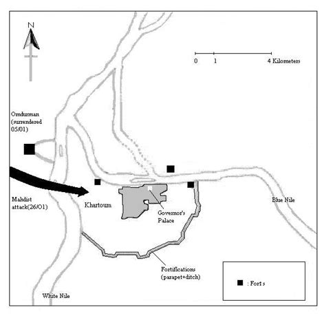 Map Showing Siege of Khartoum