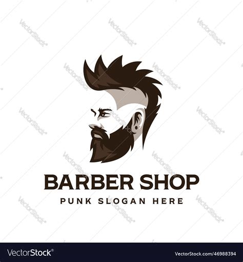 Barber shop symbol man with a beard from the side Vector Image