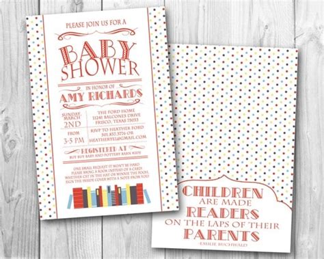 Book Themed Baby Shower Invitation Primary by OhHappinessCards